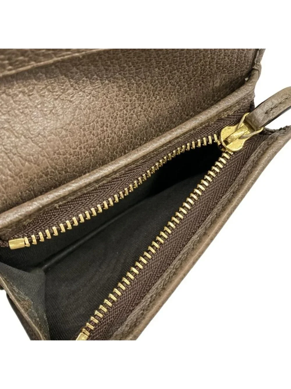★SOLD★ Gucci Bifold Wallet Ophidia Beige Ebony Dark Brown Leather - Picture 4 of 12
